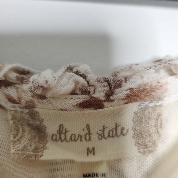 Altar'd State Baby Doll Bell Sleeves Tunic Dress Size M Floral Fairycore Boho - Picture 2 of 12